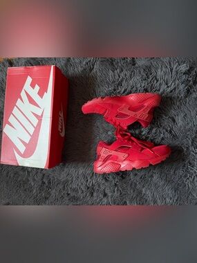 Nike Red Huarache Athletic Sneakers